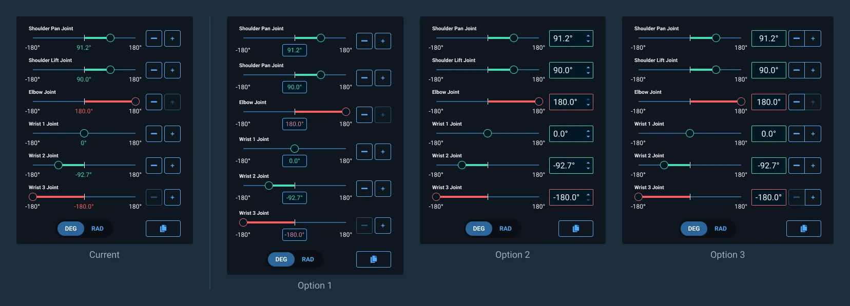 MoveIt Pro design system joint jog options